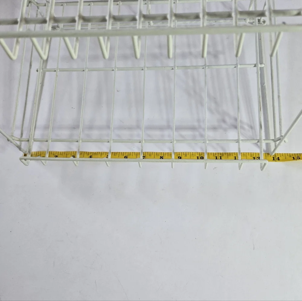 Vintage White Metal Wire Storage Rack